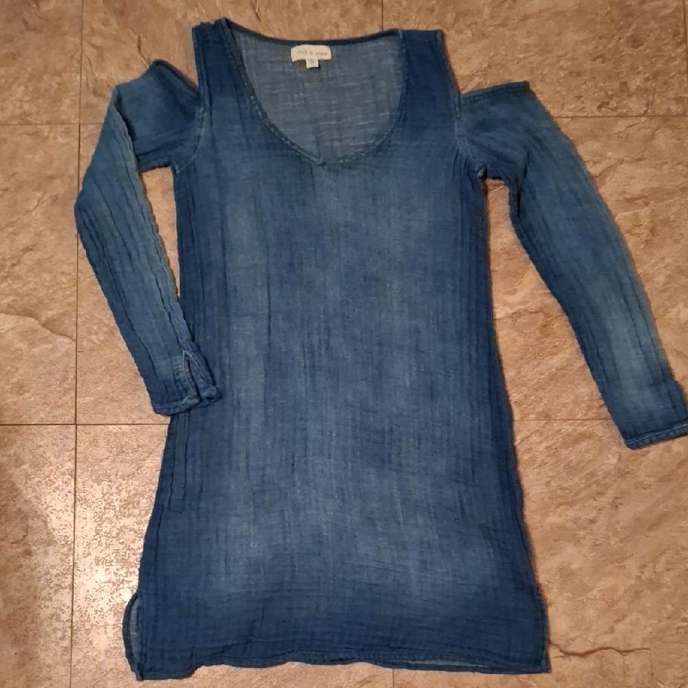 Cloth & Stone Indigo Cold Shoulder Tunic